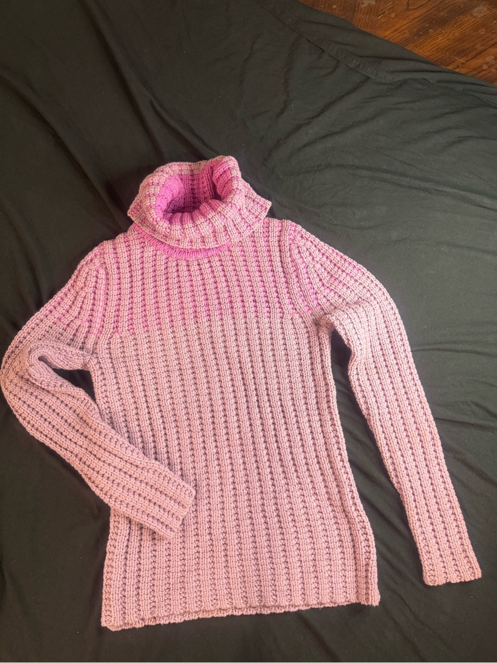 Vintage Y2K GAP Pink Chunky Knit Turtleneck Sweater Size S